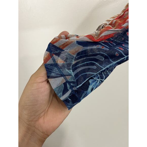 Fuzzi Jean Paul Gaultier Y2K 90s Mesh Top S Italy Maximalist Art Luxury Tropical - Picture 5 of 14